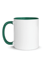 Olive Green-White Ceramic 11Oz 3 Tone Colour Mug