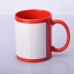 Red-White Ceramic 11Oz Colour Patch Mug