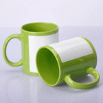 Light Green-White Ceramic 11Oz Colour Patch Mug - Image 2