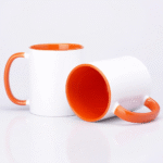 Orange -White Ceramic 11Oz 3 Tone Colour Mug - Image 2