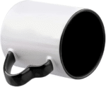 Black-White Ceramic 11Oz 3 Tone Colour Mug #Heart Handle - Image 3