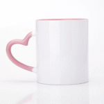 Baby Pink-White Ceramic 11Oz 3 Tone Colour Mug #Heart Handle