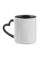 Black-White Ceramic 11Oz 3 Tone Colour Mug #Heart Handle